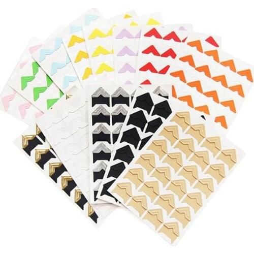 120PCs/5 sheets Corner Stickers DIY Vintage Corner Kraft Paper Photo Albums Frame Decoration Scrapbooking Paste Type Accessories