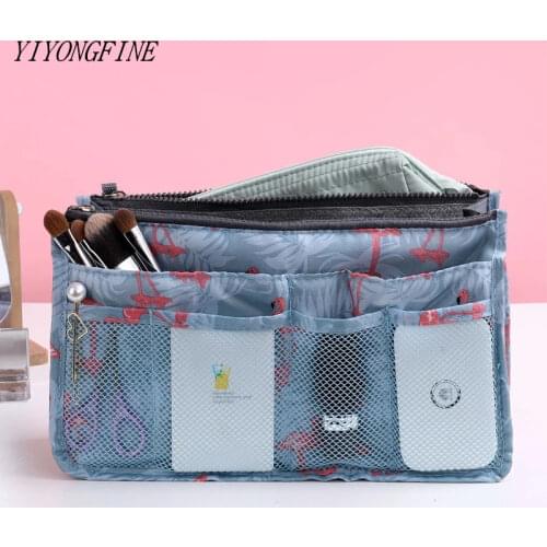 Large Capacity Cosmetic Storage Bag Nylon Travel Insert Organizer Handbag Tote Cosmetic Bag Women Make Up Bag Beauty Pouch