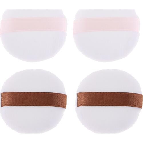4pcs Soft Facial Applicator Cosmetic Beauty Flocking Makeup Powder Puff