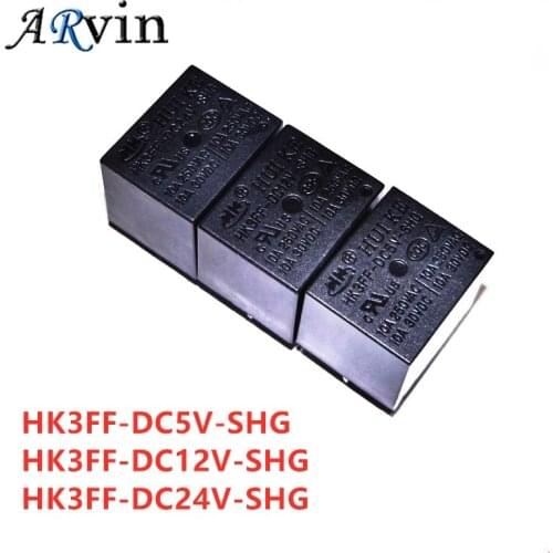 5PCS Power Relays HK3FF-DC5V-SHG HK3FF-DC12V-SHG HK3FF-DC24V-SHG 10A250VAC T73 5PIN
