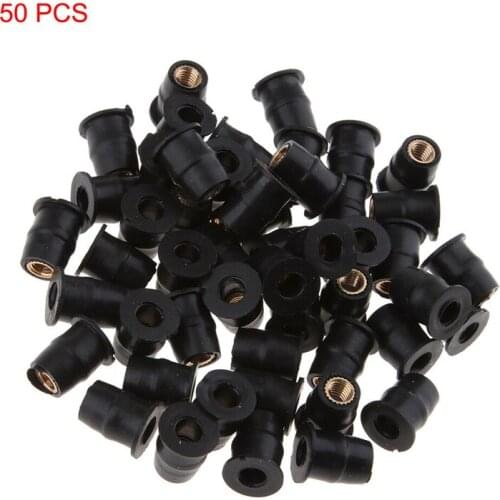 50pcs Motorcycle M5 Metric Rubber Well Nuts Windscreen Windshield Fairing Cowls Fastener Screws Universal Fairing Cowl Fixing