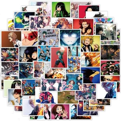 50PCS My Hero Academia Anime Graffiti Stickers Waterproof Fridge Laptop Motorcycle Skateboard Joke Decal Kid Classic Toys Gift