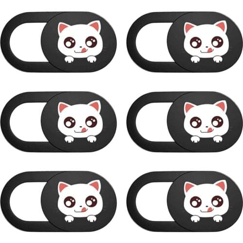 6pcs Lovely Cat Web Camera Cover Laptop Computer Tablet Webcam Slider Lens Cover