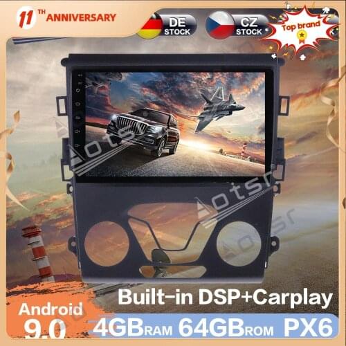 Aotsr 9 inch Android 9.0 Car Radio GPS Navigation DSP Car Auto Stereo Video Multimedia DVD Player For Ford Mondeo 5 2014 - 2019
