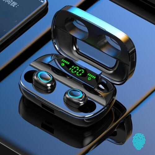 Wireless Earphone TWS Bluetooth 5.0 sports Earphone LED display 3500mAh power supply with fingerprint touch noise reduction