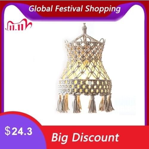 Bohemian Decor Macrame Tapestry Wall Hanging Hand-woven Chandelier Lampshade House Model Room Coffee Restaurant Decoration