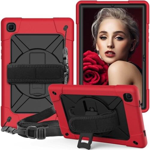 For Samsung Galaxy Tab A7 10.4 Case 2020 T500 T505 360 Rotation Hand Strap Kickstand Funda Tablet Cover + Film+Pen