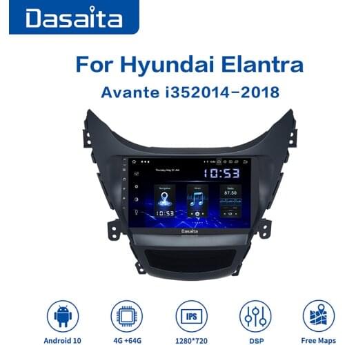 Dasaita 9" Car1 Din Unit Head GPS Android Auto 10.0 DSP Radio for Hyundai Elantra Avante i35 2011 2012 2013 Nav with Carplay