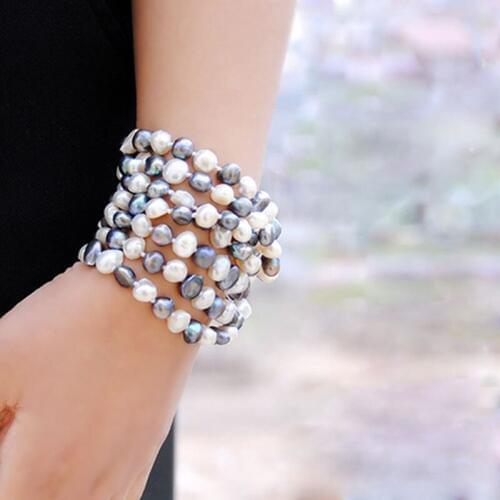 Classic retro Baroque Pearl long Necklace Multicolor natural pearl necklace For Women wedding Party Jewelry