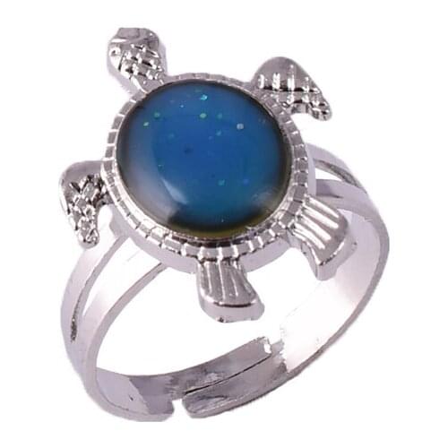TurtleAnimal Mood Ring Change Color Ring Mix Size Color Changes To The Temperature Of Your Blood