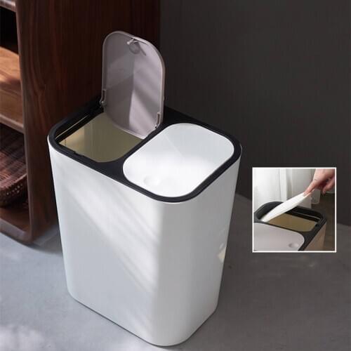 Kitchen Trash Can Double Cover Garbage Can Kitchen Refuse Classification Waste Bin For Bathroom Kitchen Rubbish Collection Box