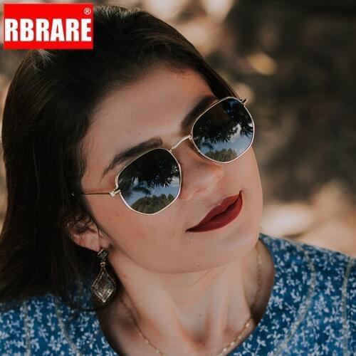RBRARE Square Polarized Sunglasses Women Classic Mirror Vintage Glasses Men Metal Small Frame Mirror Street Beat Shopping Oculos