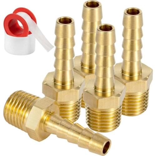 The Brass Fitting Coupler 1/4" Hose Barb x 1/4" Male NPT Fuel Gas