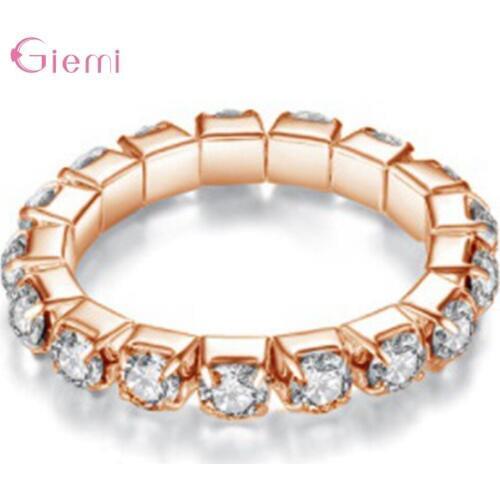 Top Vendor Clear Crystal Wedding Chain Bracelets 925 Sterling Silver Bridal Jewelry Rhinestone Stretch Bangles