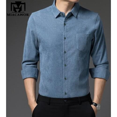 Мужские вельветовые рубашки MIACAWOR China At AliExpress