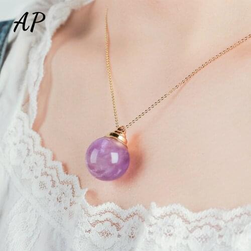 Natural Rose Quartz Crystal Essential Oil Bottle Pendants Amethyst Perfume Bottle Necklace Fragrance Jewelry Gift