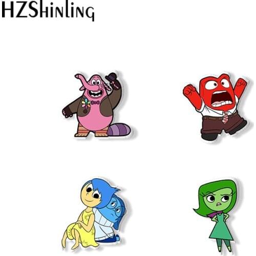 2021 New Joy Sadness Anger Disgust Bing Bong Acrylic Brooch Pin Handcraft Epoxy Resin Clothing Badge Pins