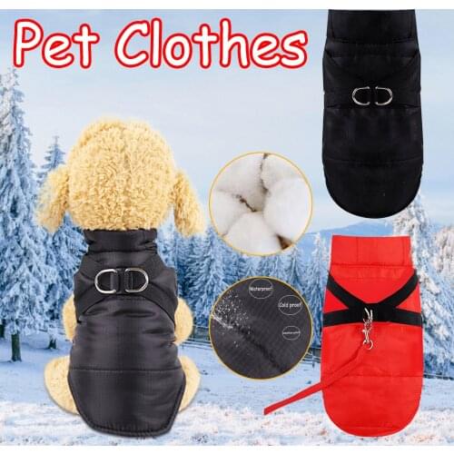 Solid Color Pet Dog Jacket Vest Harness with Snap On Buckle Coat Chest Strap Back Hook for Leash Rope