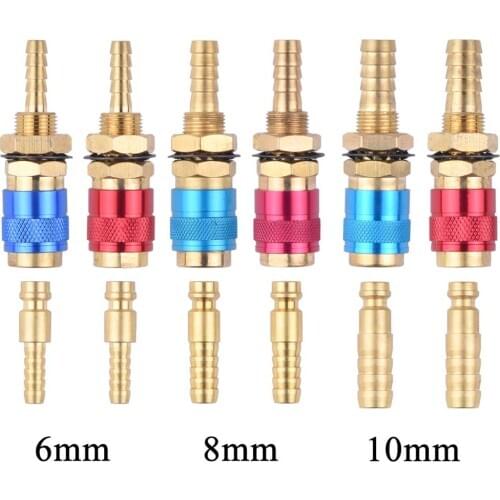 5mm 8mm Water Cooled Air Cooled Gas Water Adapter Quick Connector Fitting For MIG TIG Welding Torch Plug