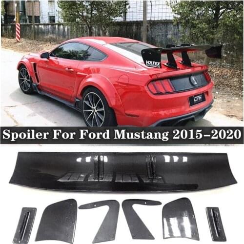 High quality ABS Resin & Carbon Fiber Rear Trunk Lip Spoiler Wing Fits For Ford Mustang 2015-2020