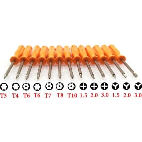 200pcs TORX T8 T10 T7 T6 T4 T3 Precision Screwdriver Security 1.5 / 2 / 3 mm Y type Cross Screwdriver Repair Tools Tamperproof