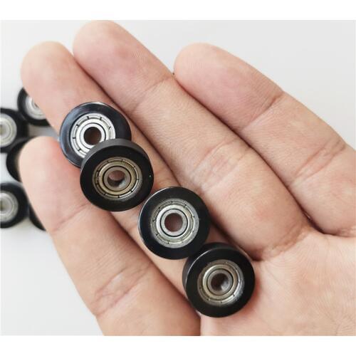 [PU416-5] 10PCS low noise TPU rubber ball bearing PU rubber TPU soft bearing roller wheel pulley 4*16*5mm