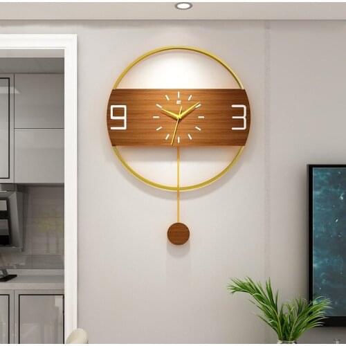 Nordic Clock Wall Clock Living Room Modern Minimalist Atmosphere Wall Wall Clock Art Light Luxury Home Decoration Fashion Wall