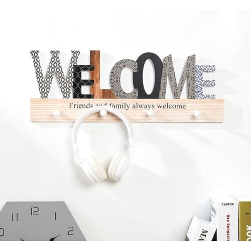 Nordic Decor Wall Hook Room Decoration Accessories Simple Clothing Rack Decoration Hooks Key Holder Hangers Wooden Porch Shelf