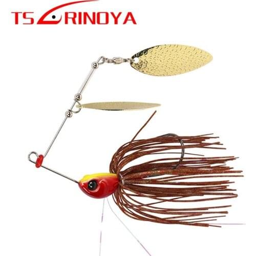 TSURINOYA 2Pcs Spinner Bait 12g 18g Metal Fishing Lure Blade Jig Head Beard Fishing Hook Isca Artificial Para Pesca Peche