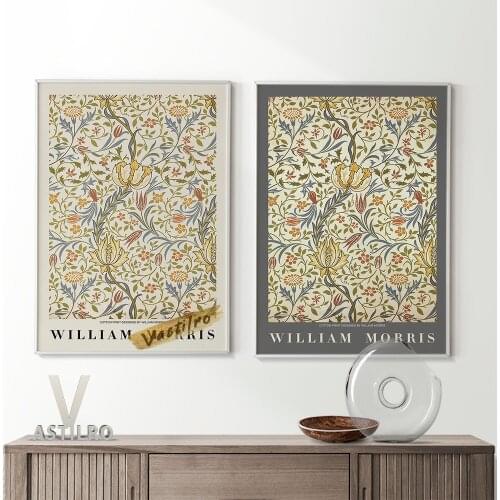 William Morris Art Nouveau Museum Exhibition Poster Vintage Floral Pattern Print Canvas Painting High Quality Decor Wall Picture