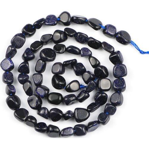 YHBZRET Natural Blue sand Stone beads Irregular Gravel charms beads for Jewelry making bracelets Necklace DIY accessories 4~7mm