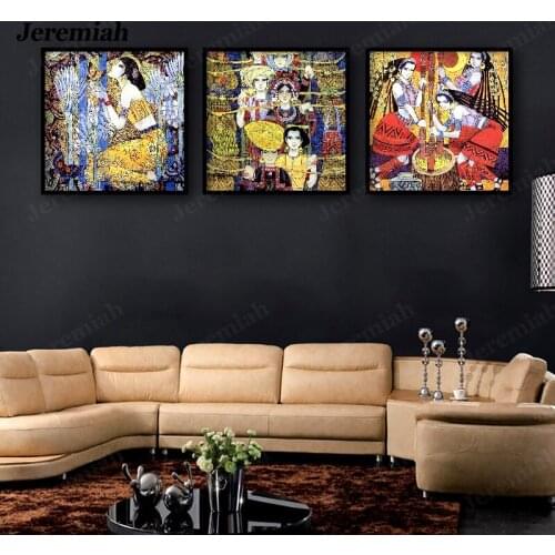 Home Decoration Painting Colorful Beautiful Women Dancing High-Definition Inkjet Color Painting European-Style Character Mural