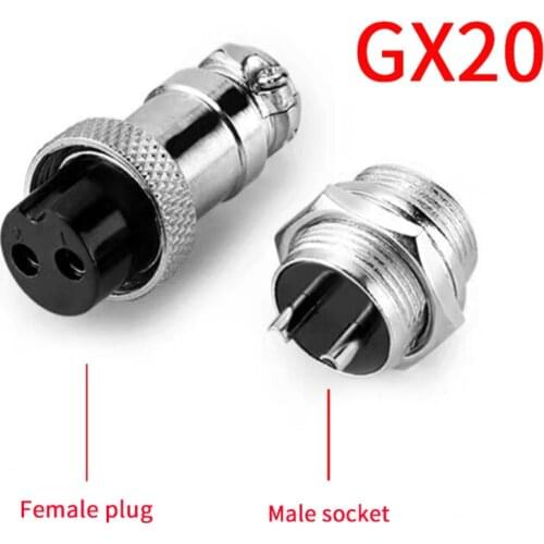 1set GX20 2-8 Pin Male + Female 20mm Aviation Socket / plug butt connector wire connector car accessories
