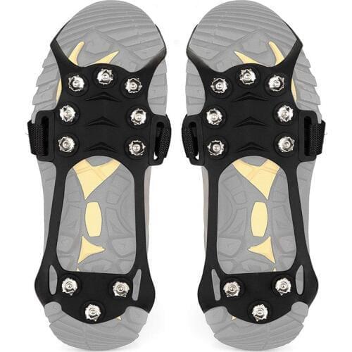 Newly 1 Pair Anti-Slip 10 Teeth Ice Crampons Traction Cleat for Shoes Boots Outdoor Hiking Climbing