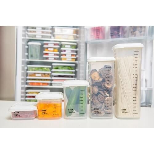 1PC 5 Volumes PP Plastic Sealed Cans Kitchen Storage Box Transparent Food Canister Keep Fresh New Clear Container Jar XB 101