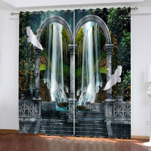 3D Curtain Home Decor Custom For Living Room Bedroom Hotel Study Roman Column Waterfall View Pattern