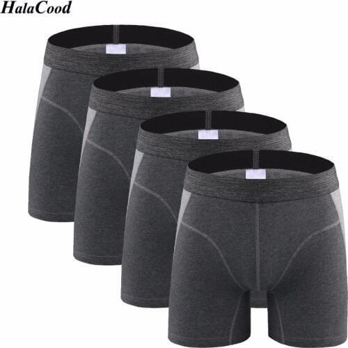 4Pcs/lot New High Quality Brand Mr Mens Cotton Boxers Shorts Fashion Sexy Long Underwear Mans Large Size XXXL Bodysuit Undepant