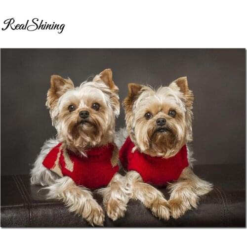 5D Art Crafts Diamond Embroidery Yorkshire Terrier DIY Diamond Painting Cross Stitch dog pictures Mosaic Kit Wall Sticker FS6864