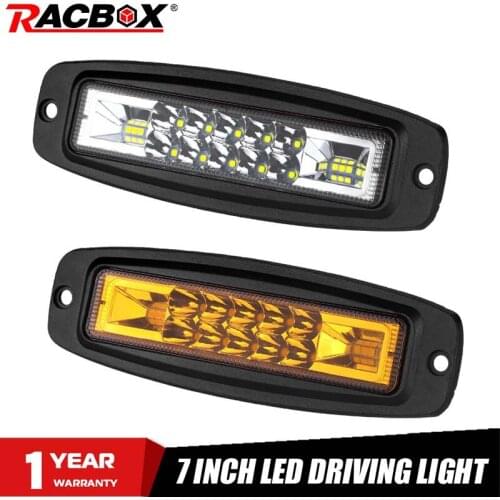 7 Inch LED Work Light Bar Flush Mount Driving Light DC 12-24V Combo Beam 6000K White Fog Lamp for Car Boat Off-road