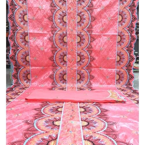 African brocade lace fabric 2021 high quality guinea damask brocade fabric latest tissu women bazin riche fabric 7yards/lot