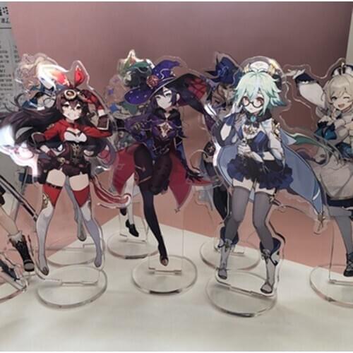 Anime Game Genshin Impact VENTI QIQI Theme Stand Acrylic Decoration Desktop Decoration Christmas Booth Doll