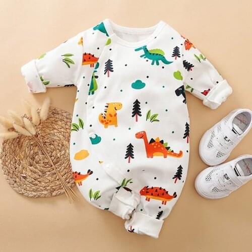 Ma&Baby 0-2Y Newborn Infant Baby Boy Jumpsuit Cartoon Dinosaur Long Sleeve Romper Autumn Spring Baby Boys Clothes DD40