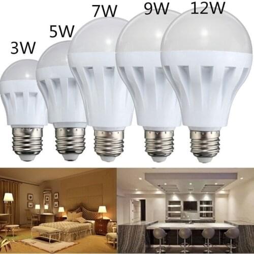 Energy Saving Smart LED E27 AC220V LED Bulb Light 3W 5W 7W 9W 12W 15W Globe Lamp Intelligent Bulb Lamp Light Cold & Warm White