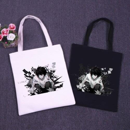 Death Note Anime Canvas Bag Casual Vintage Handbag Shopper Fashion Harajuku Goth Punk Top Large Capacity Women Bag Shoulder Bag