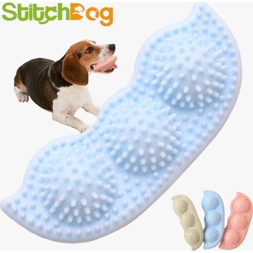 Pet Toy Chew TPR Molar Cleaning Teeth Bite Resistant Interactive Dog Pea Toy Training Relieve Boredom Dog Bite Stick Bouncy Ball