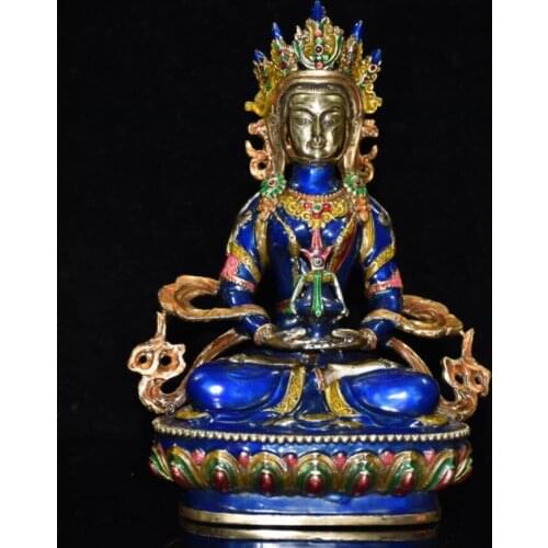 China brass cloisonne Tibetan Buddha crafts statue