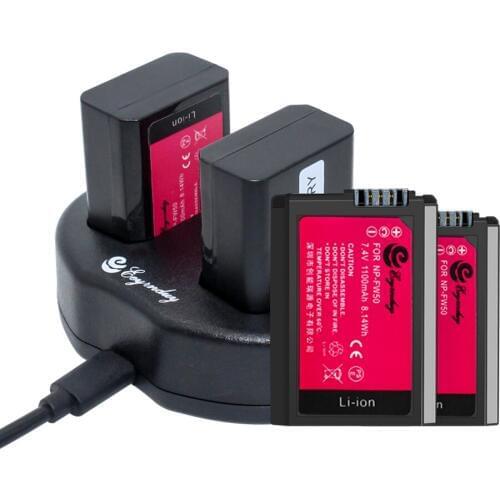 Li-ion battery NP-FW50 NP FW50 (4PCS batteries + 1PCS dual charger) For Sony NEX-7 NEX-5N NEX-F3 NEX-3D NEX-3K NEX-5C Alpha 7R