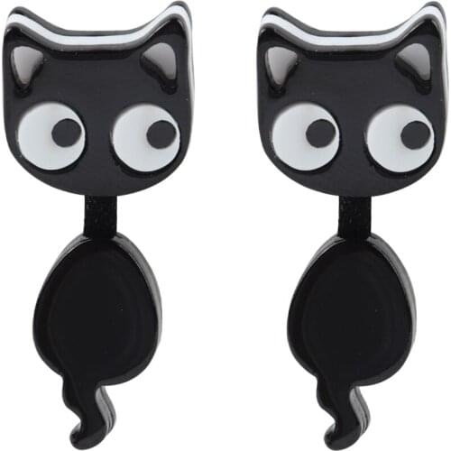 Fashion Creative Cute Vivid Cat Stud Earring For Women Girls Personality Cartoon Animal Kitten Earrings Female Ear Stud Jewelry