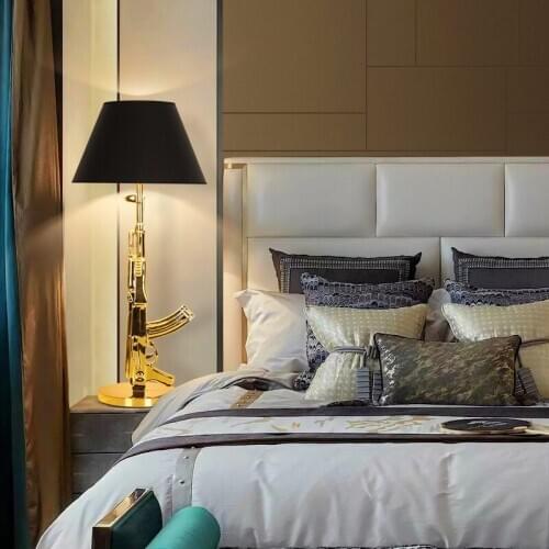 AK47 electroplated pistol table lamp modern minimalist living room dining room bedside resin table lamp