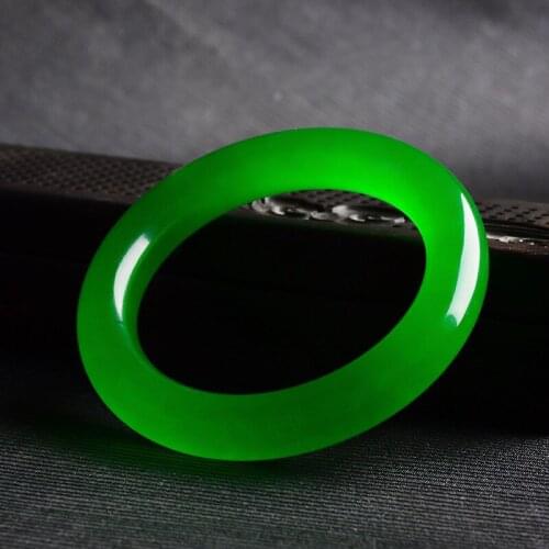 Natural Emerald Green Hand Carved Round Jade Bracelet Fashion Boutique Jewelry Mens and Womens Full Green Jade Bracelet